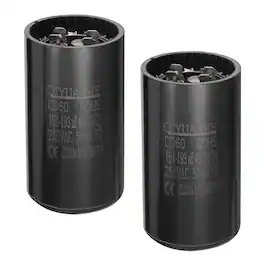 Unique Bargains - 2pcs CD60 Motor Run Capacitor, 161-193uF MFD AC250V, 50-60Hz, for Motor 46x86mm - Black