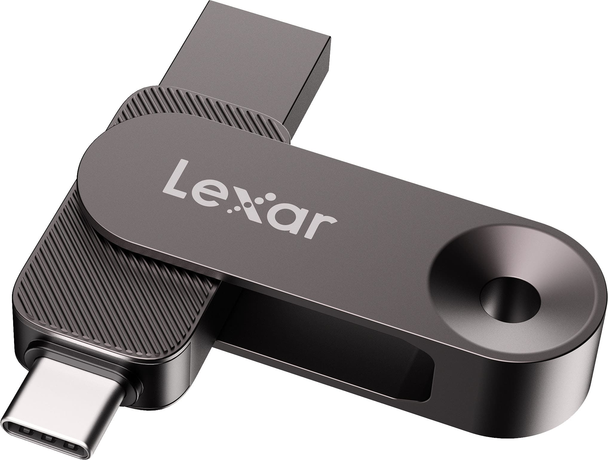 Lexar - 512GB Dual Drive D500 External SSD, 400MB/s Read, USB 3.2, Compatible w/ iPhone 15/16/17, Android, Tablet, Laptops - Titanium