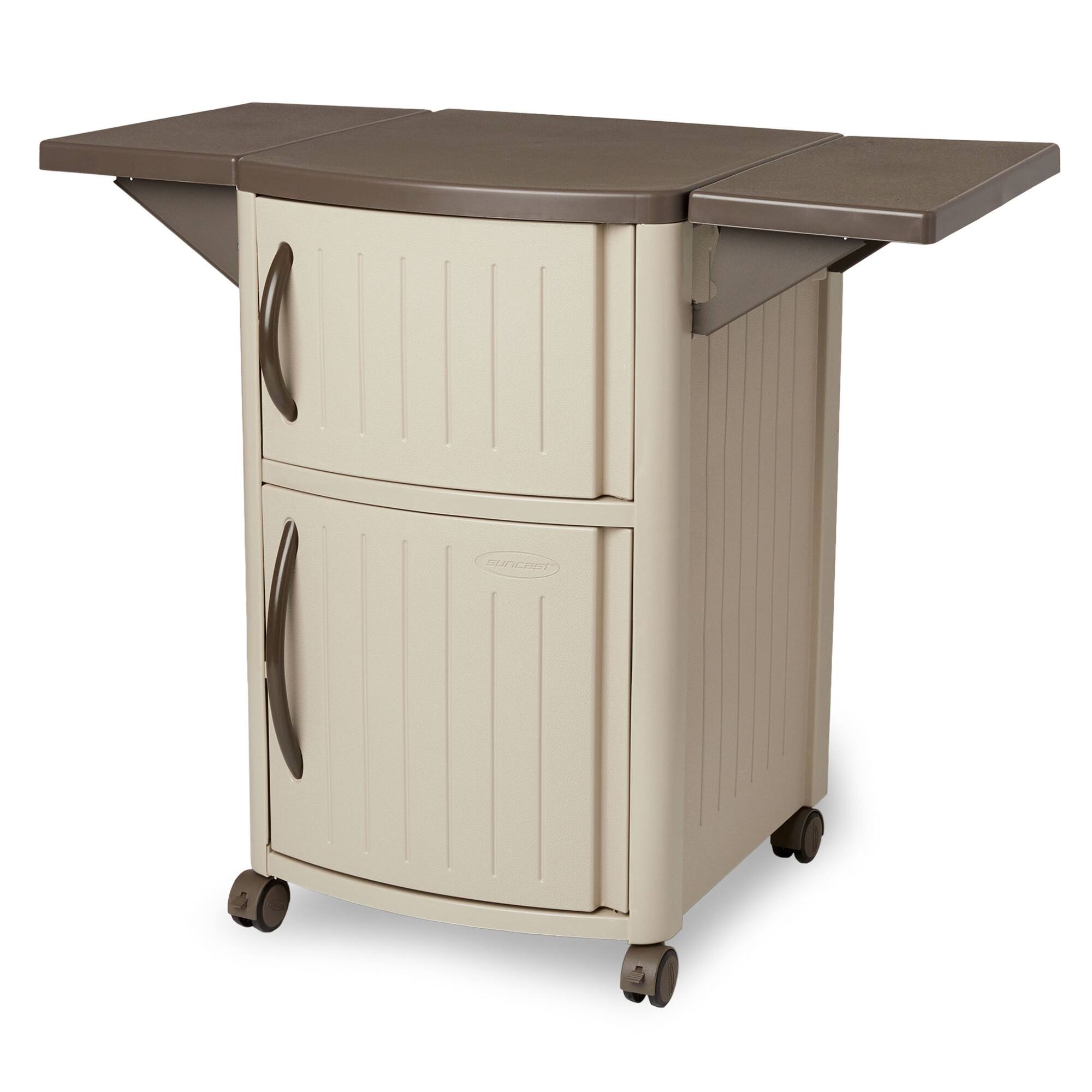 Alt View 5. Suncast - Suncast DCP2000 Portable Outdoor Patio Prep Serving Station Table and Cabinet - Taupe.