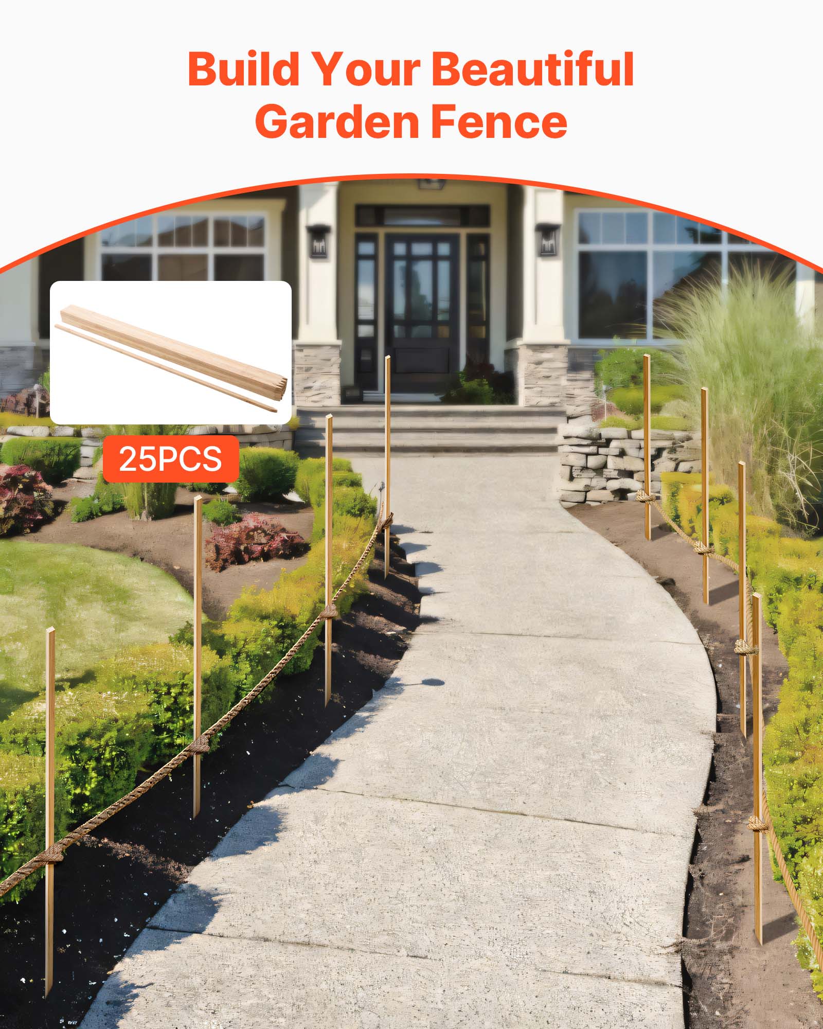 Build Your Beautiful Garden Fence  
25PCS