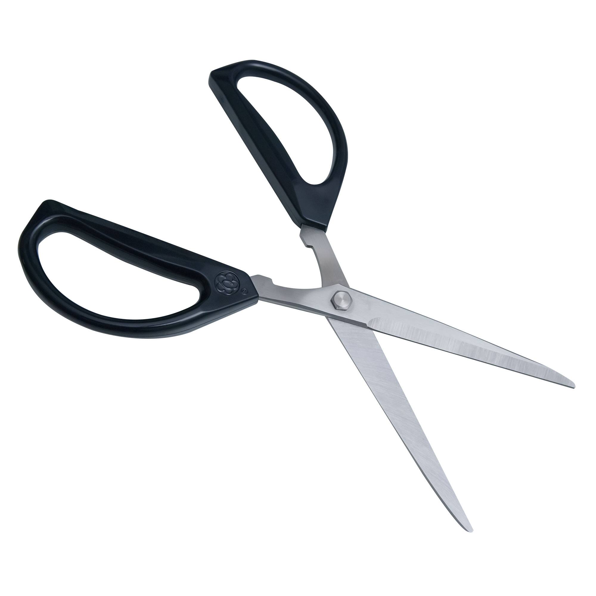 Left. Escali - Joyce Chen Deluxe Unlimited Kitchen Scissors, 8" w/ Dark Navy Handles - Dark Navy.