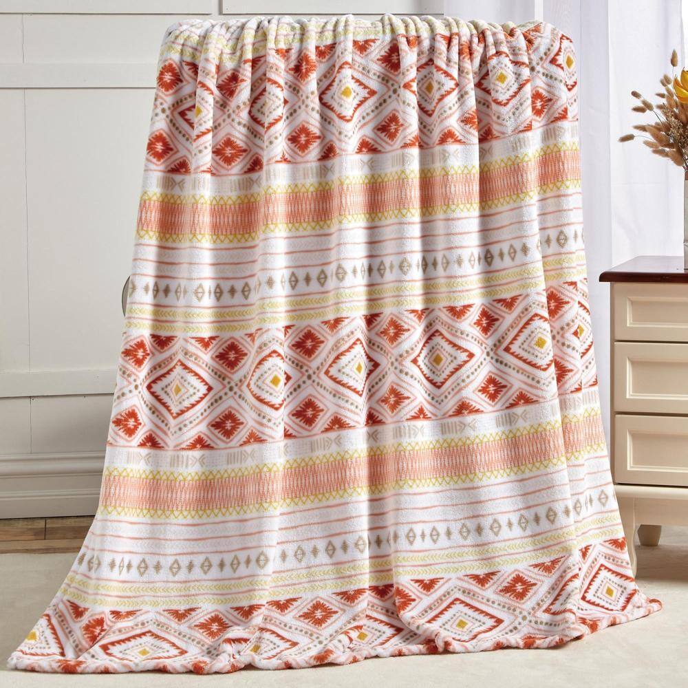 Alt View 1. Noble House - Plazatex Nayati Micro plush Decorative All Season Multi Color 50" X 70" Throw Blanket - Multi.
