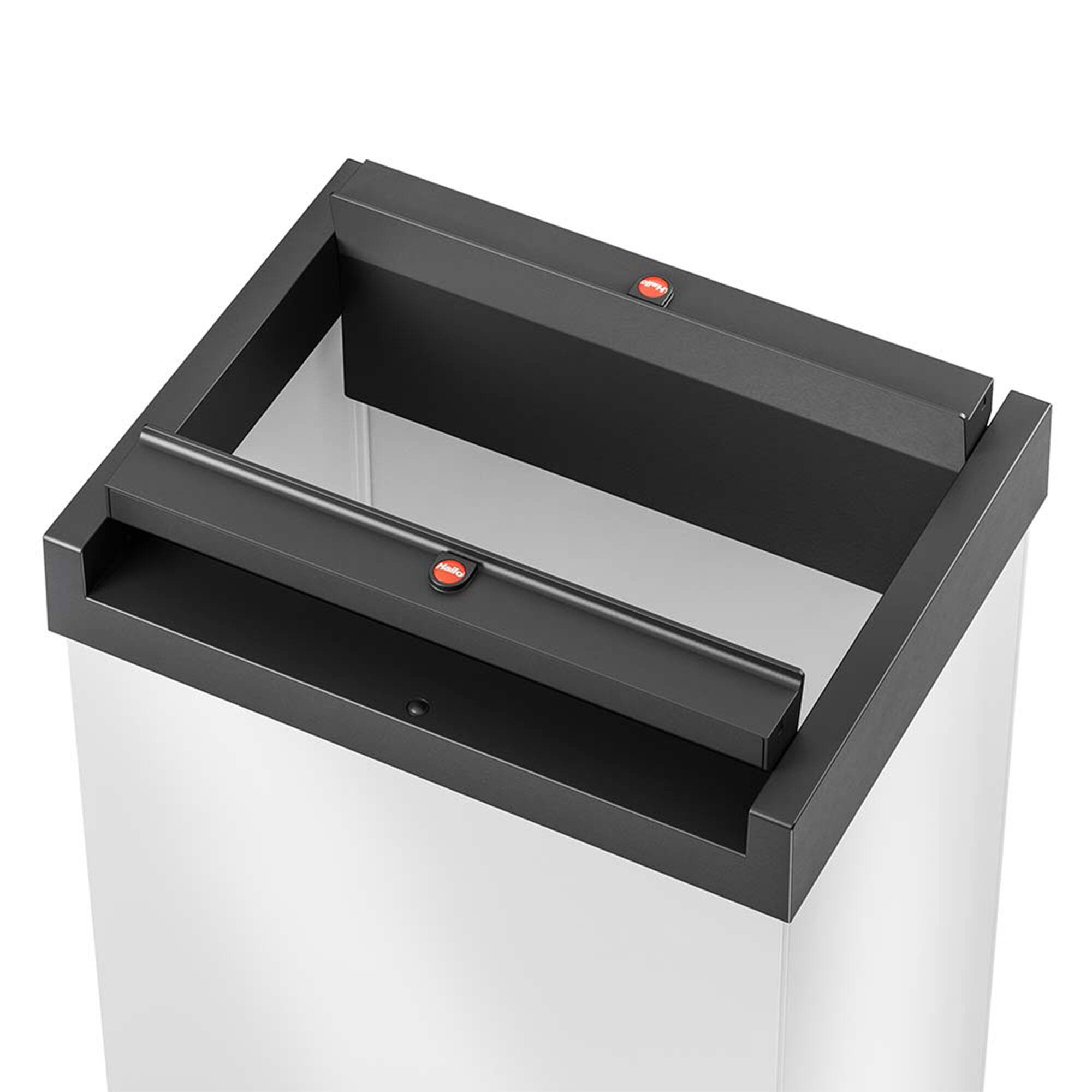 Alt View 8. Hailo - Hailo Big-Box Swing Trash Bin, 9.2 Gallon, Non-Slip Base, White with Black Lid - White.