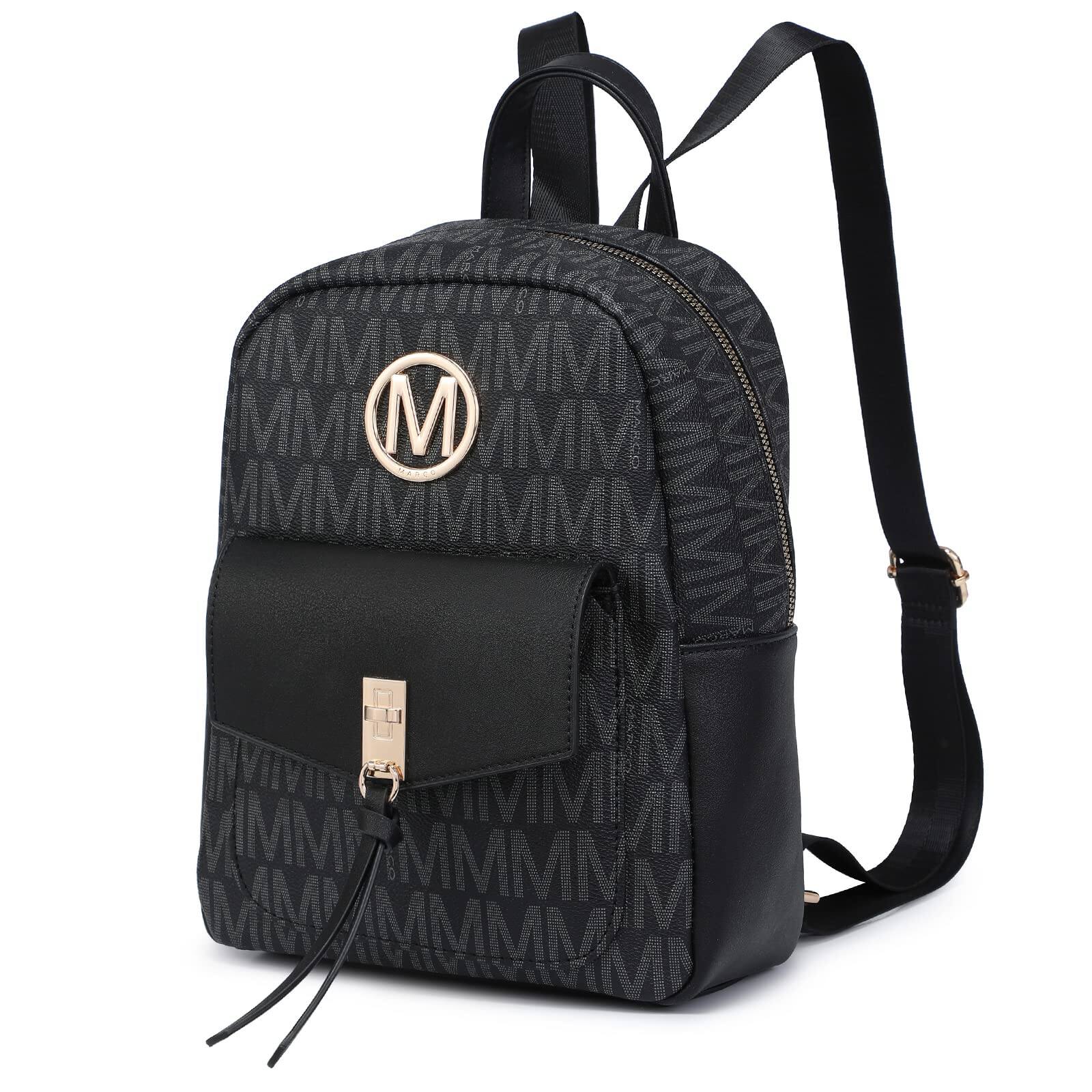 Front. Cozy Serene - Mkp Ladies Small Backpack Purse For Women Fashion Daypacks Shoulder Bag With Charm Tassel (pink) - Black.
