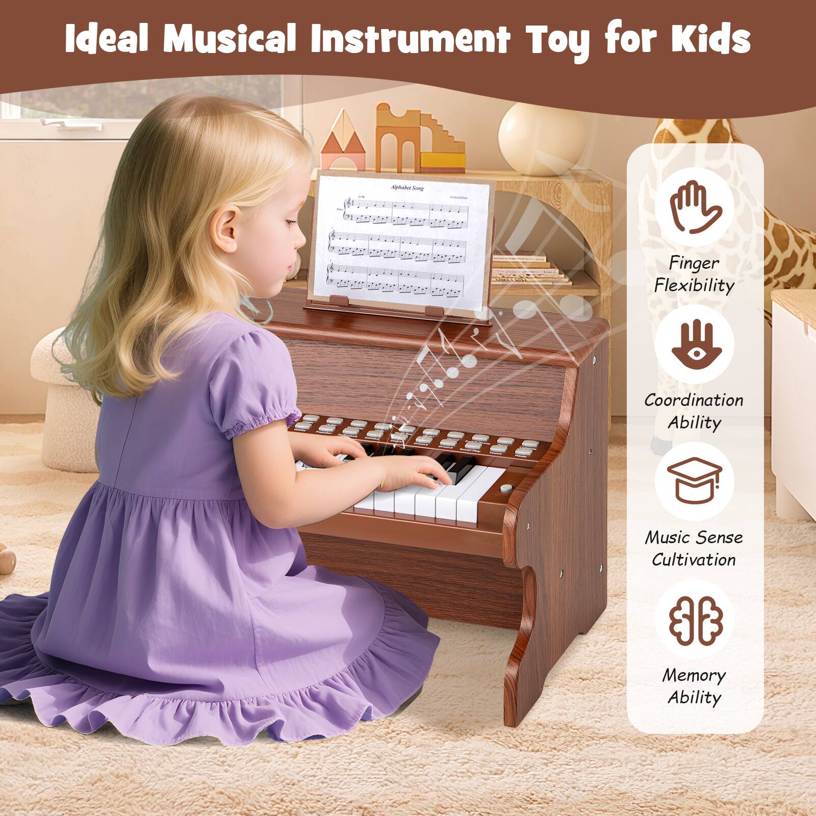 Ideal Musical Instrument Toy for Kids

- Finger Flexibility
- Coordination Ability
- Music Sense Cultivation
- Memory Ability