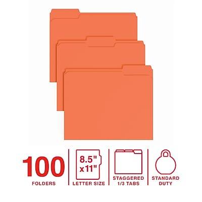 100 Folders  
8.5" x 11" Letter Size  
Staggered 1/3 Tabs  
Standard Duty