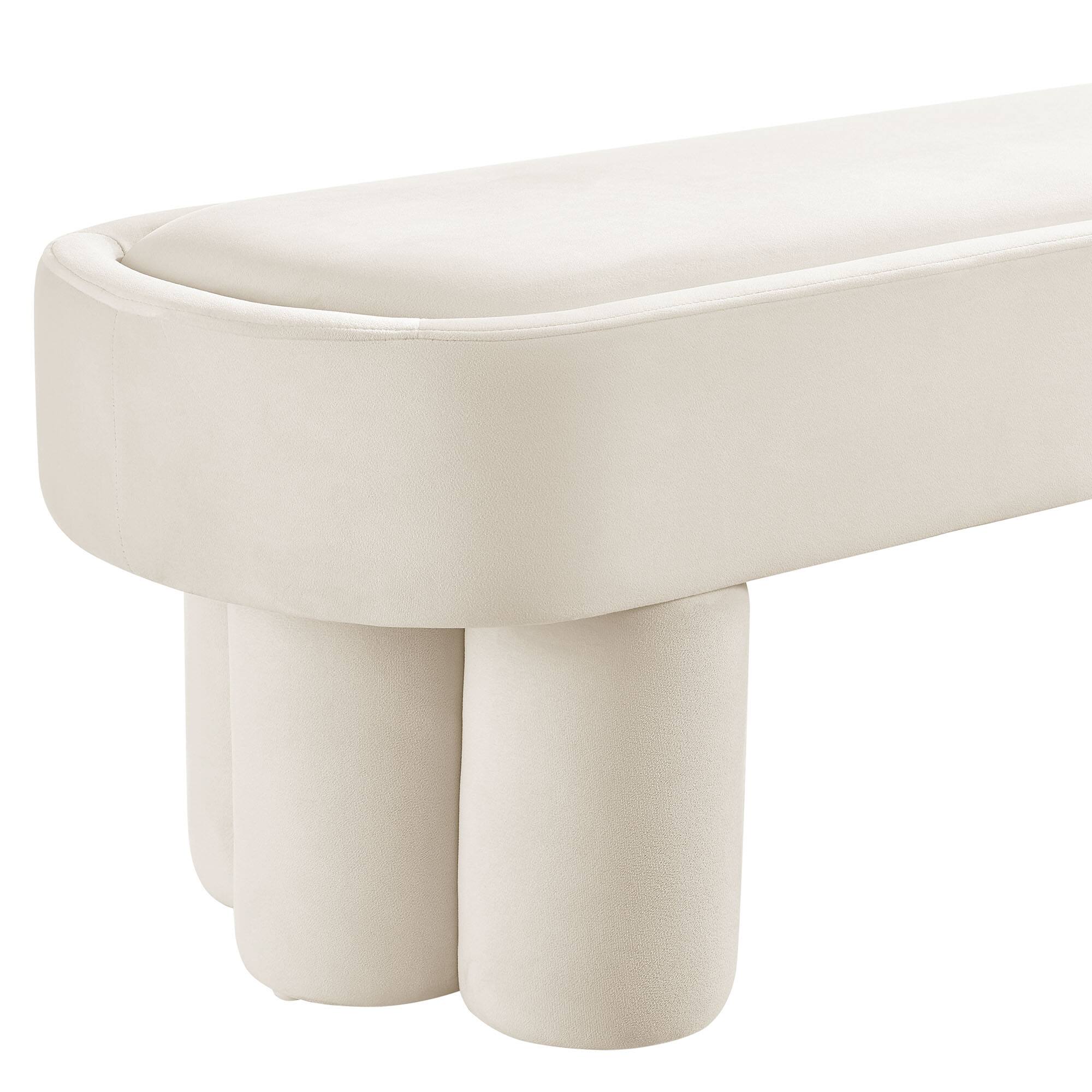 Alt View 4. Modway - Mossi Oval Performance Velvet Accent Bench by Modway - Alabster.