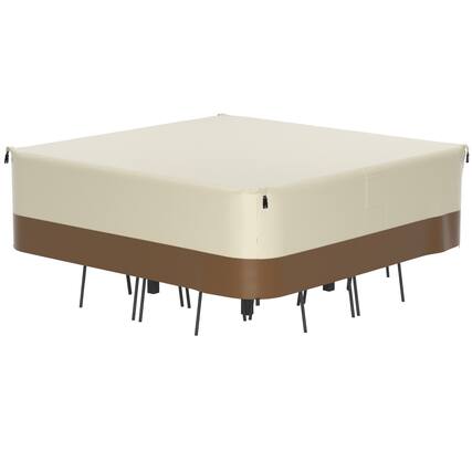 Front. Topteng - 420D Waterproof Square Patio Furniture Cover - Heavy-Duty Oxford Fabric, Windproof with Buckles & Drawstring - A.