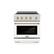 Front. ZLINE - Autograph 30 in. 4.2 cu. ft. Paramount Freestanding Induction Range with 4 Burners and Gold Accents with White Door - Matte White.