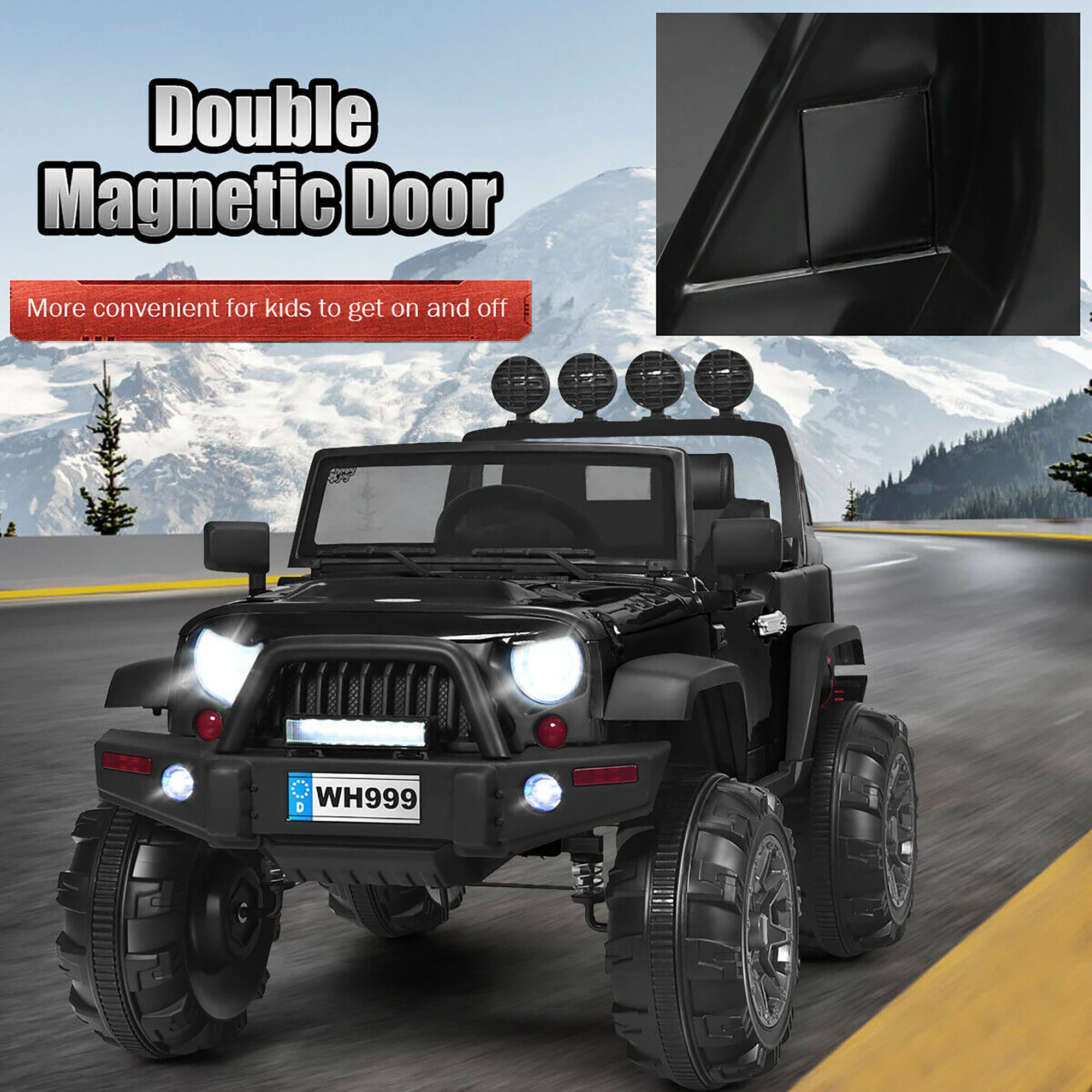 Double Magnetic Door  
More convenient for kids to get on and off  
WH999