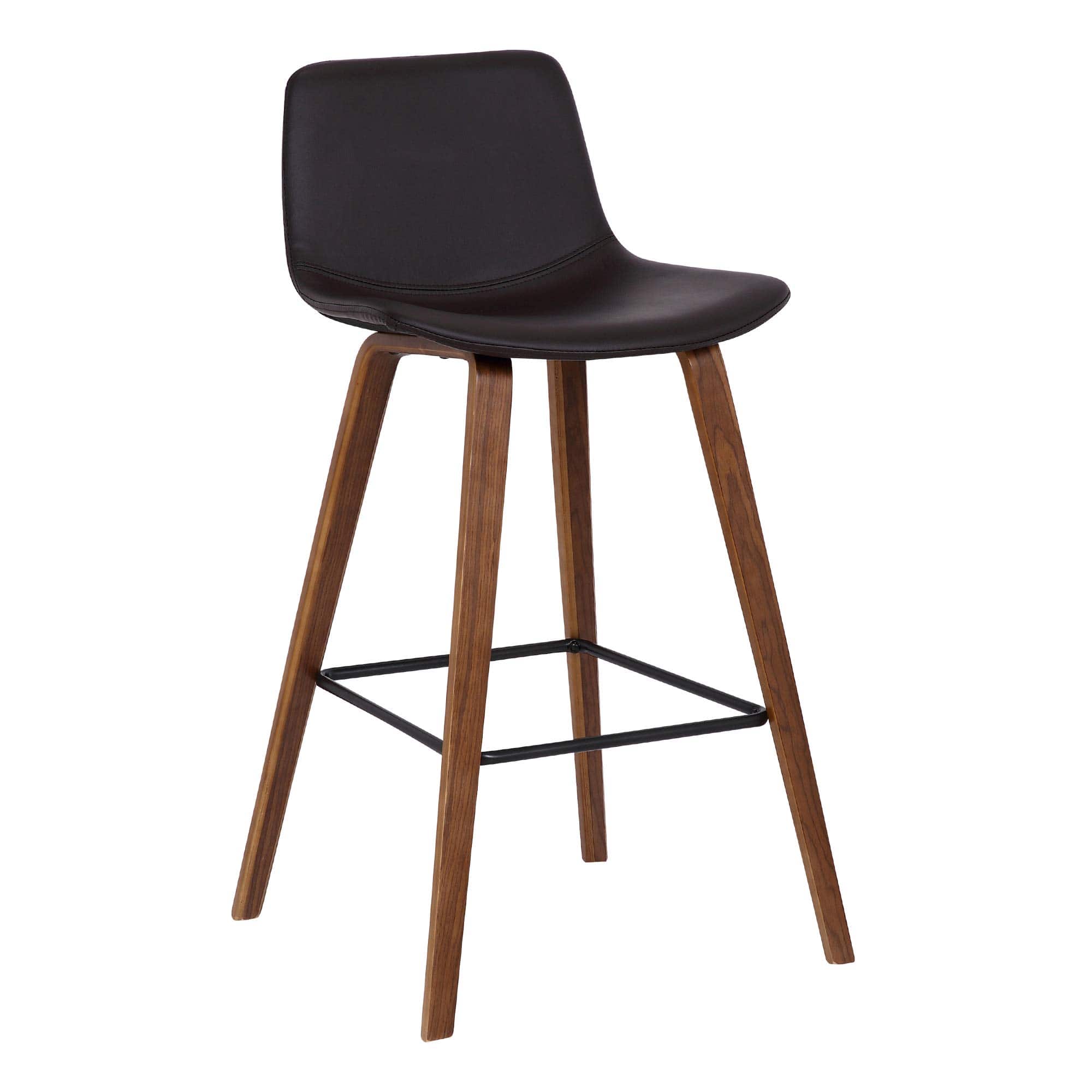 JETRANSPORT - Maddie Modern Contemporary 26" Seat Height Bar Stool For Kitchen Island Counter In Walnut Wood Finish - Default