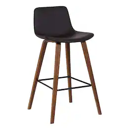 JETRANSPORT - Maddie Modern Contemporary 26" Seat Height Bar Stool For Kitchen Island Counter In Walnut Wood Finish - Default