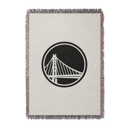 Front. Chad & Jake - Golden State Warriors Woven Blanket - White.