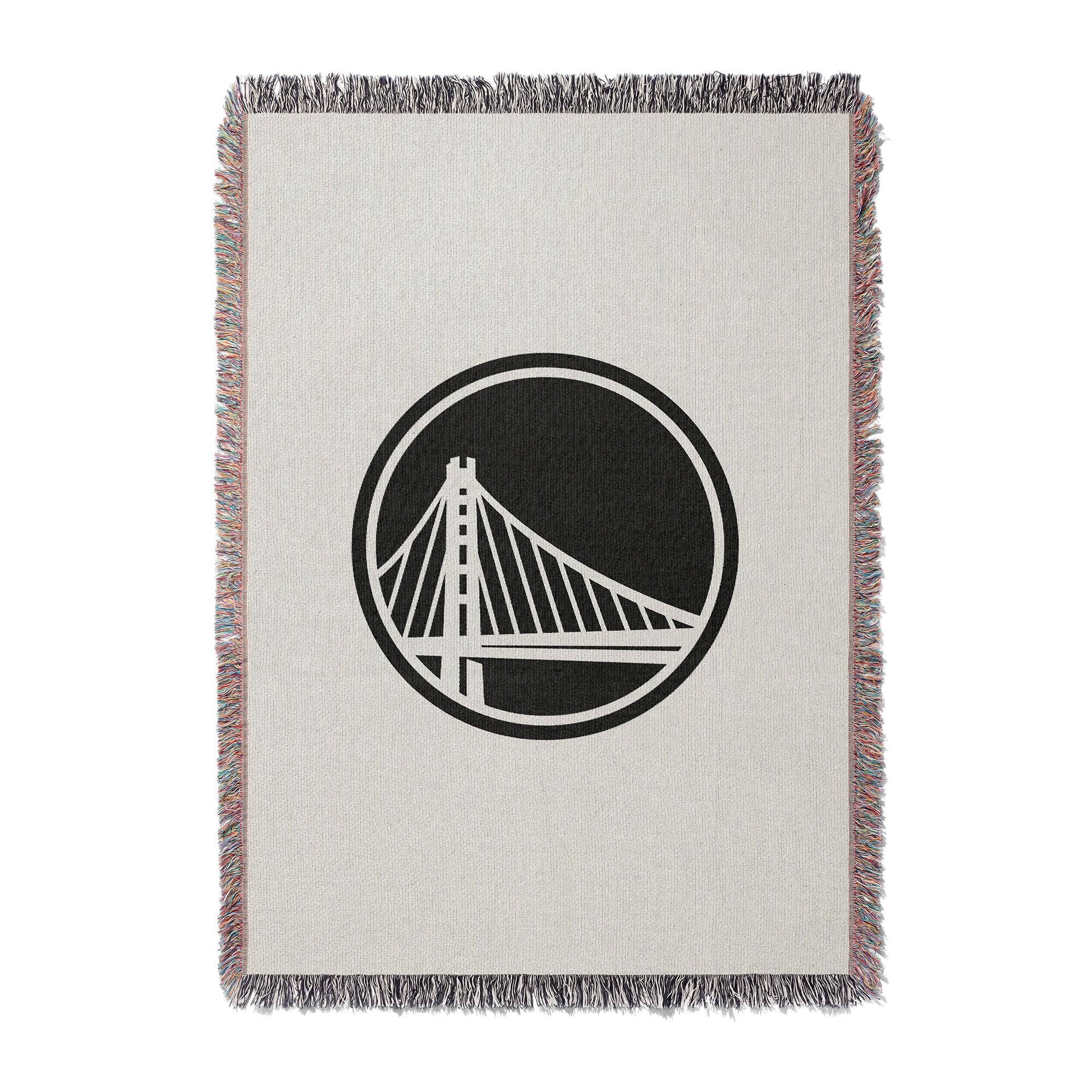 Front. Chad & Jake - Golden State Warriors Woven Blanket - White.