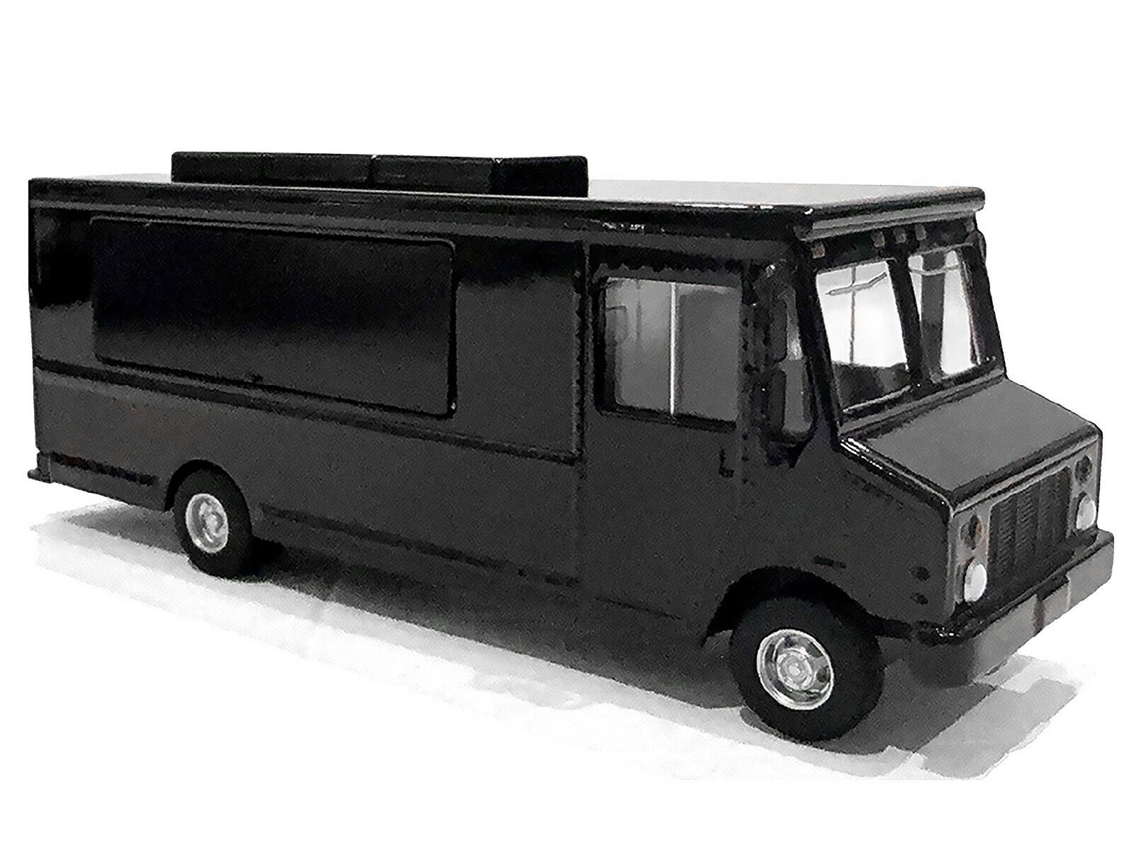 Alt View 1. American Diorama - Food Truck Plain Black 1/64 Diecast Model by American Diorama.