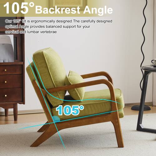 105° Backrest Angle  
Our 105° tilt is ergonomically designed. The carefully designed optimal angle provides balanced support for your cervical and lumbar vertebrae.