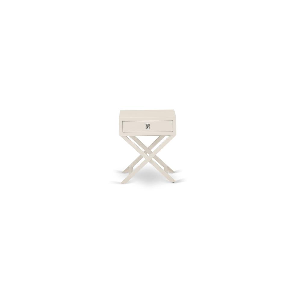 Angle. East West Furniture - Night Stand White - Brown.