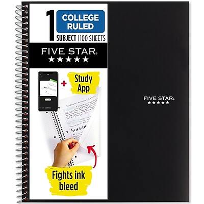 COLLEGE RULED
SUBJECT | 1100 SHEETS
FIVE STAR
Study App
Fights ink bleed
FIVE STAR