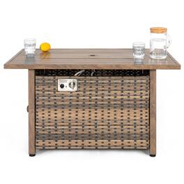 Nuu Garden - 43'' Patio 50,000 BTU Gas Fire Pit Table for Outside Patio - Brown