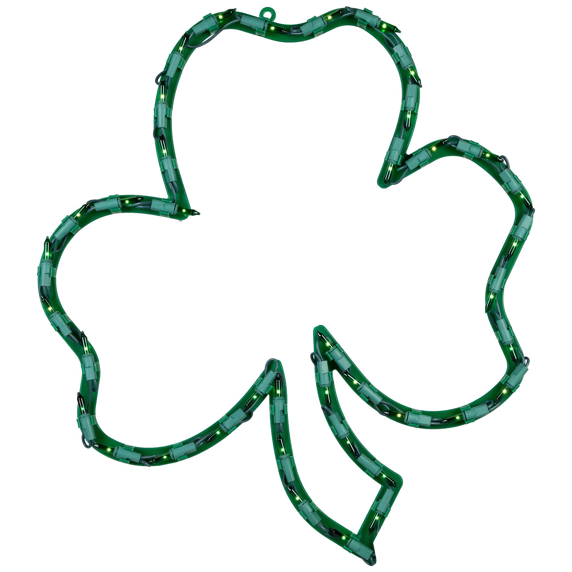 Alt View 1. Northlight - Lighted St. Patrick's Day Irish Shamrock Window Silhouette - 17" - Green.