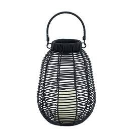 Boyel Living - Black Poly Rattan Lantern with White LED Candle