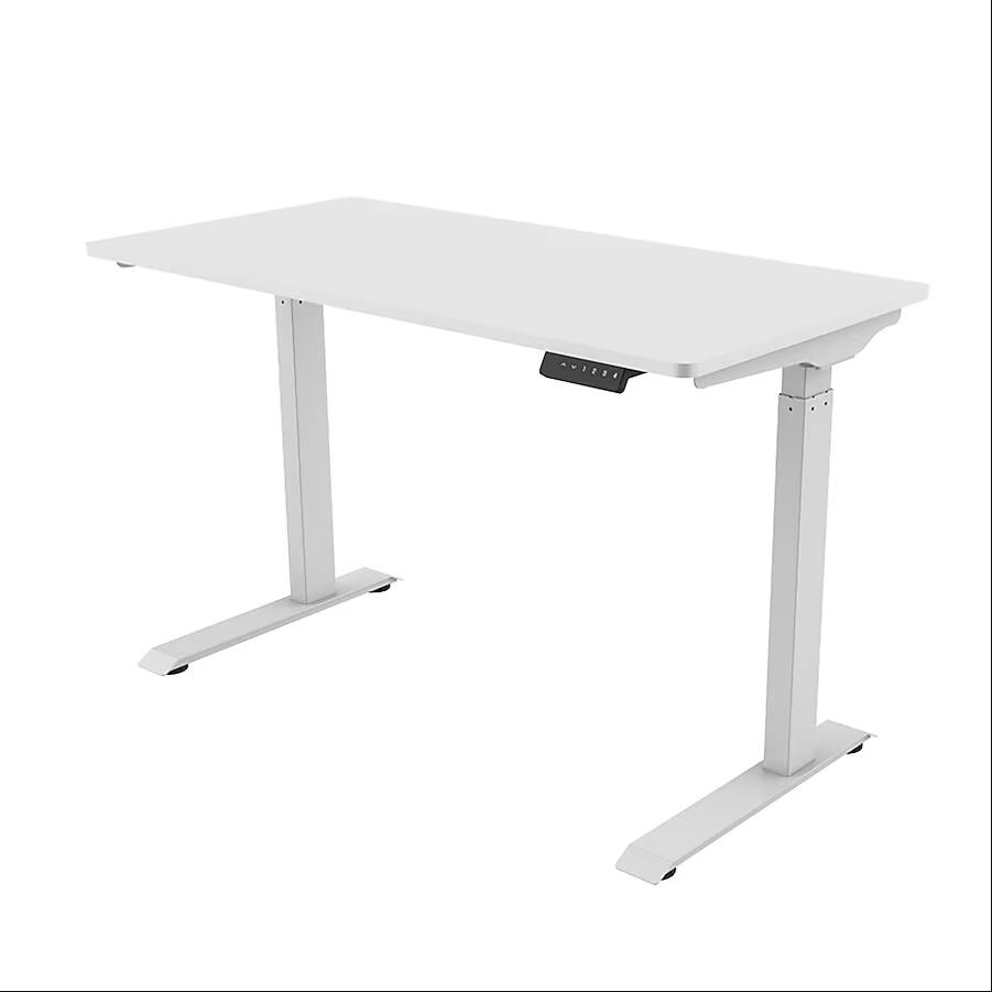 Left. FlexiSpot - FlexiSpot 48"W Electric Height Adjustable Standing Desk, with Programmable Controls & Anti-Collision, White - White.