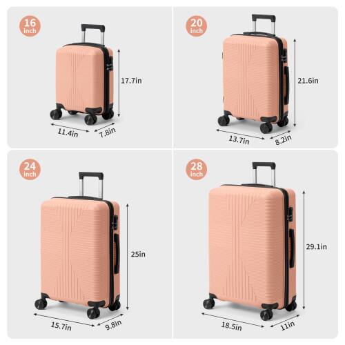 16 inch  
17.7in  
11.4in  
7.8in  

20 inch  
21.6in  
13.7in  
8.2in  

24 inch  
25in  
15.7in  
9.8in  

28 inch  
29.1in  
18.5in  
11in