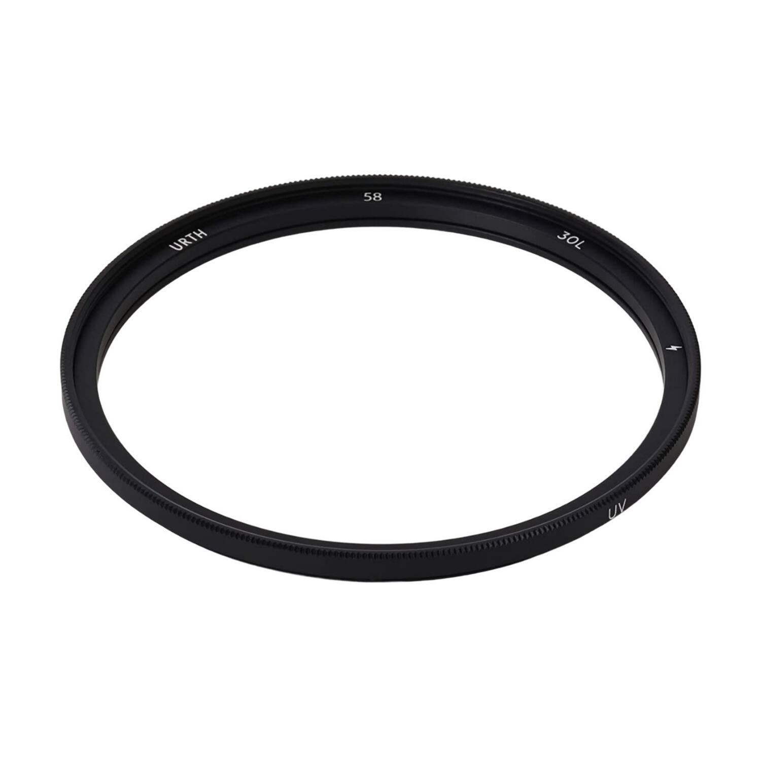Left. Urth - Urth 58mm Magnetic UV German B270 Schott Optical Glass Lens Filter Plus+ (Black).