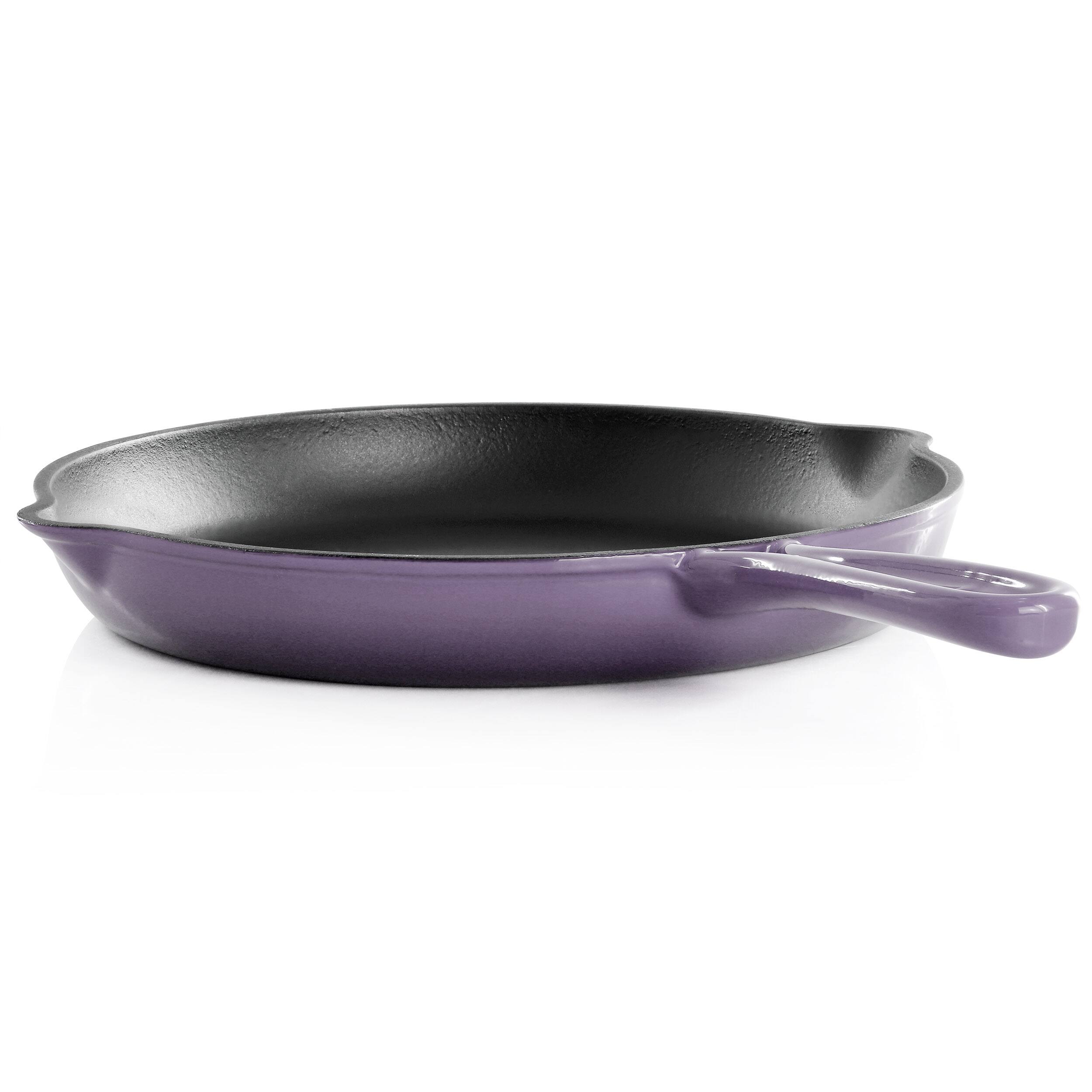 Alt View 1. Mega Chef - MegaChef Round 10.25 Inch Enameled Cast Iron Skillet in Gradient Purple - Purple.
