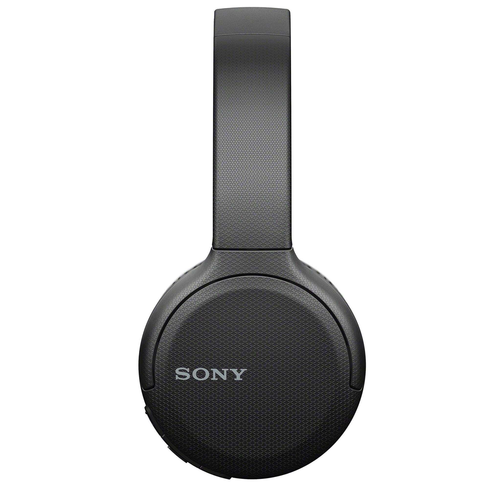 Left. Sony - Sony WH-CH510 Wireless On-Ear Headphones (Black) with Hardshell Case Bundle - Black.