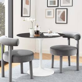 Modway - Lippa Round 36" Dining Table - White Black