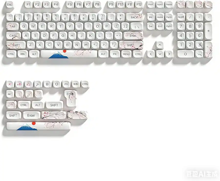 Womier PBT Keycap Set, MOA Profile Dye Sub Custom Keyboard Keycap for ...