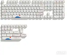 Womier - PBT Keycap Set, MOA Profile Dye-Sub Custom Keyboard Keycap for Cherry MX Switch US Layout Mechanical Keyboard - White