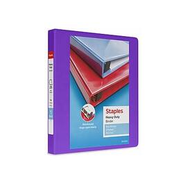 Staples - Heavy Duty 1" 3-Ring View Binder, D-Ring - Purple