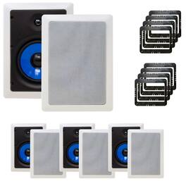 Legrand - HT5651 5000 Series 6.5" In-Wall Speakers Case Pack 4 Pair 8 Speakers total with In Wall Mounting Brackets - Black/Gray