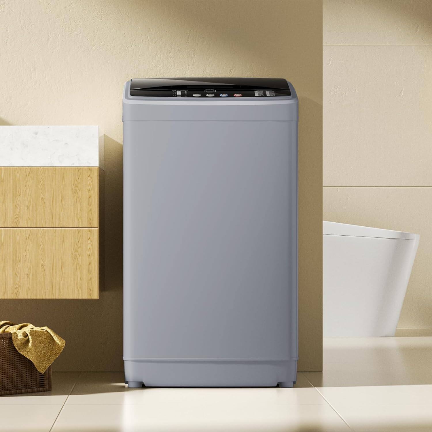 Alt View 7. Circus Cirle - 20lbs Portable Washing Machine, 2.8Cu Ft Full Automatic Washing Machine - Grey.