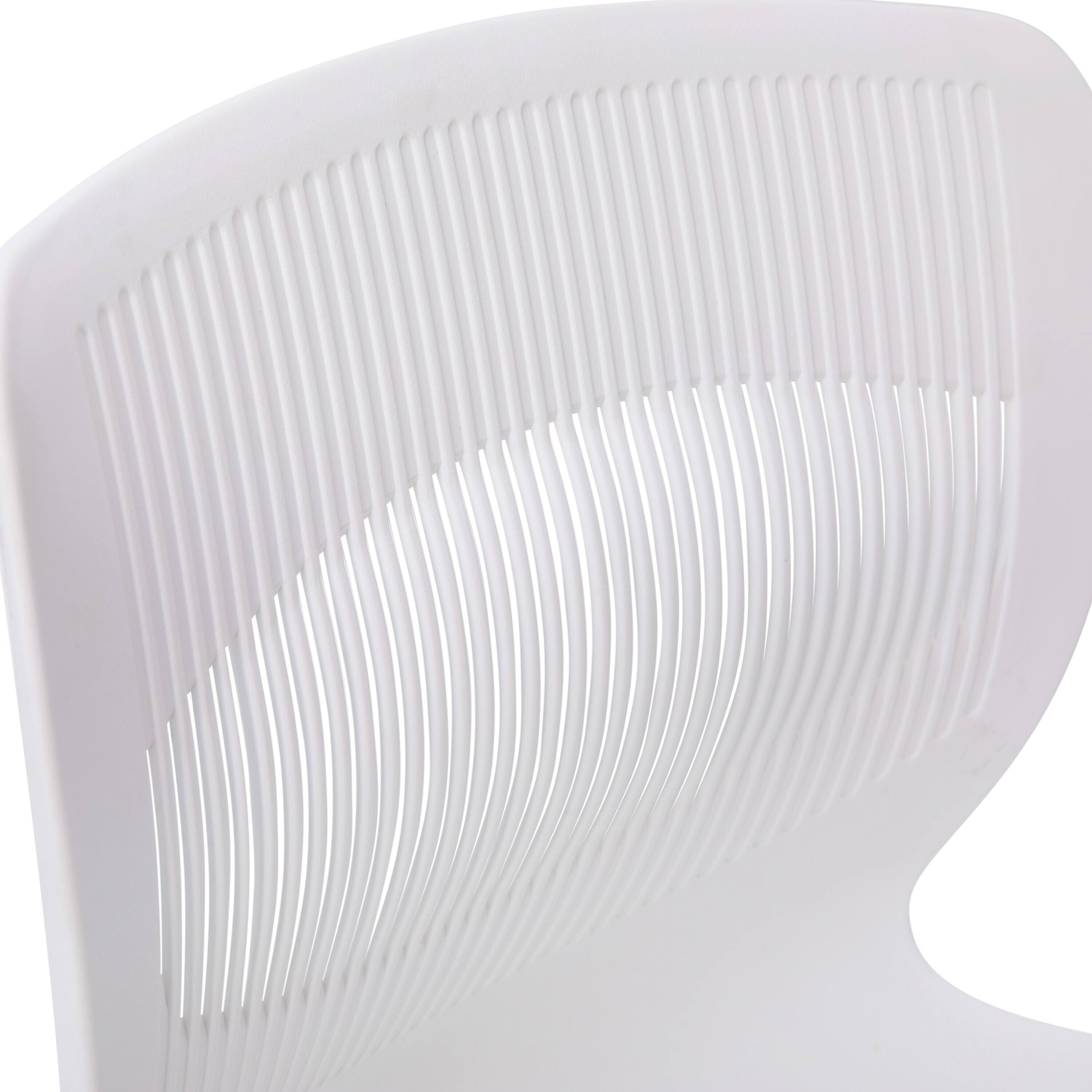 Alt View 10. Emma + Oliver - Arcana Series Heavy Duty 770 lb. Capacity Ergonomic Polypropylene Stack Chair with Lumbar Support and Steel Frame - White.