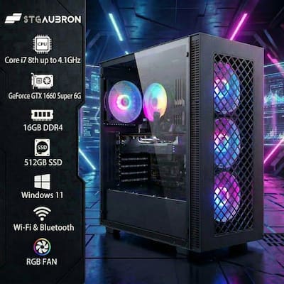STGAubron Gaming Desktop PC, Intel Core I7 8th Gen up to 4.1Ghz STGAubron Gaming Desktop PC, Intel Core I7 8th Gen up to 4.1Ghz