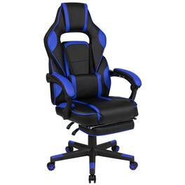 Flash Furniture - X40 Gaming Chair Racing Ergonomic Computer Chair with Fully Reclining Back/Arms, Slide-Out Footrest, Massaging Lumbar - Blue