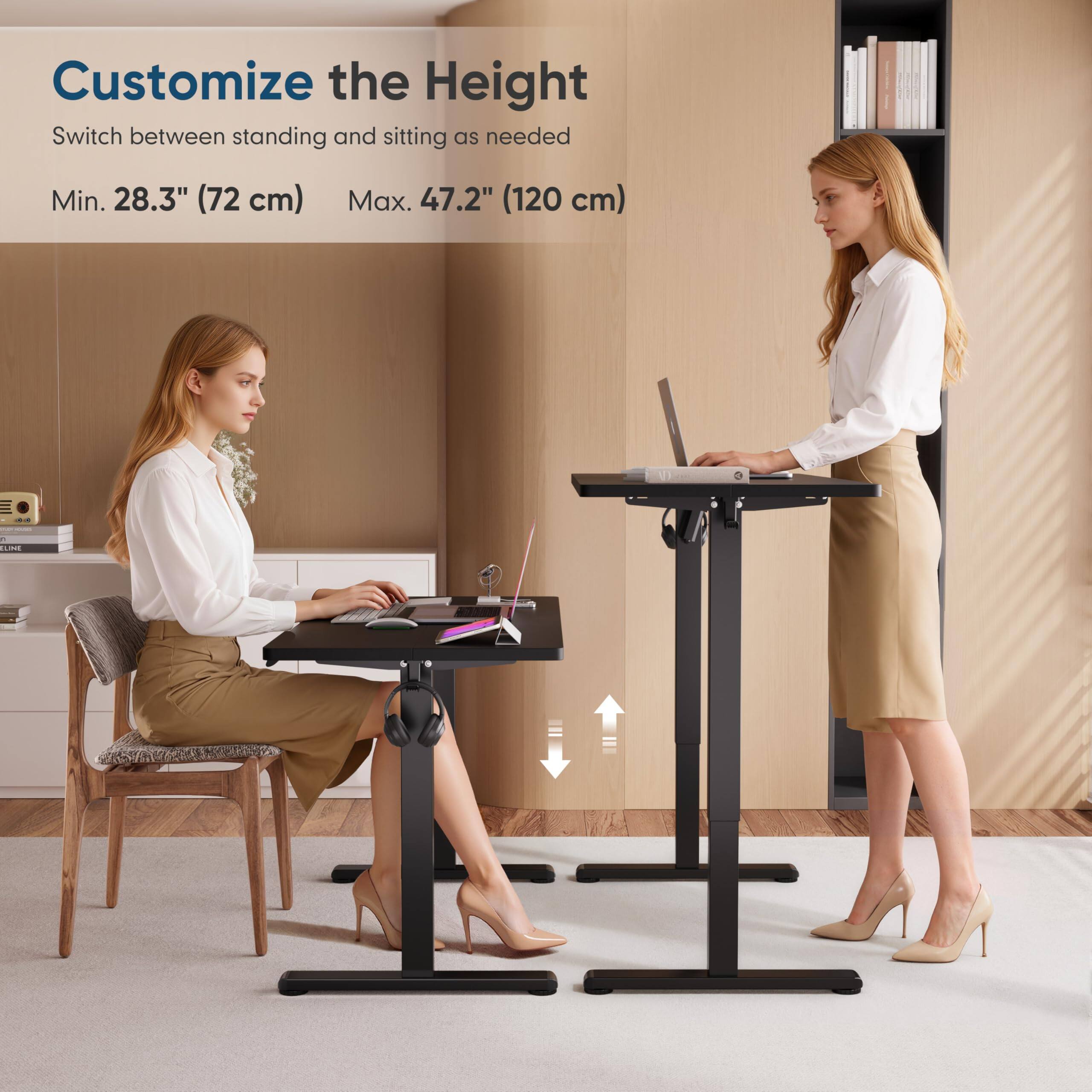 Customize the Height  
Switch between standing and sitting as needed  
Min. 28.3" (72 cm)  
Max. 47.2" (120 cm)