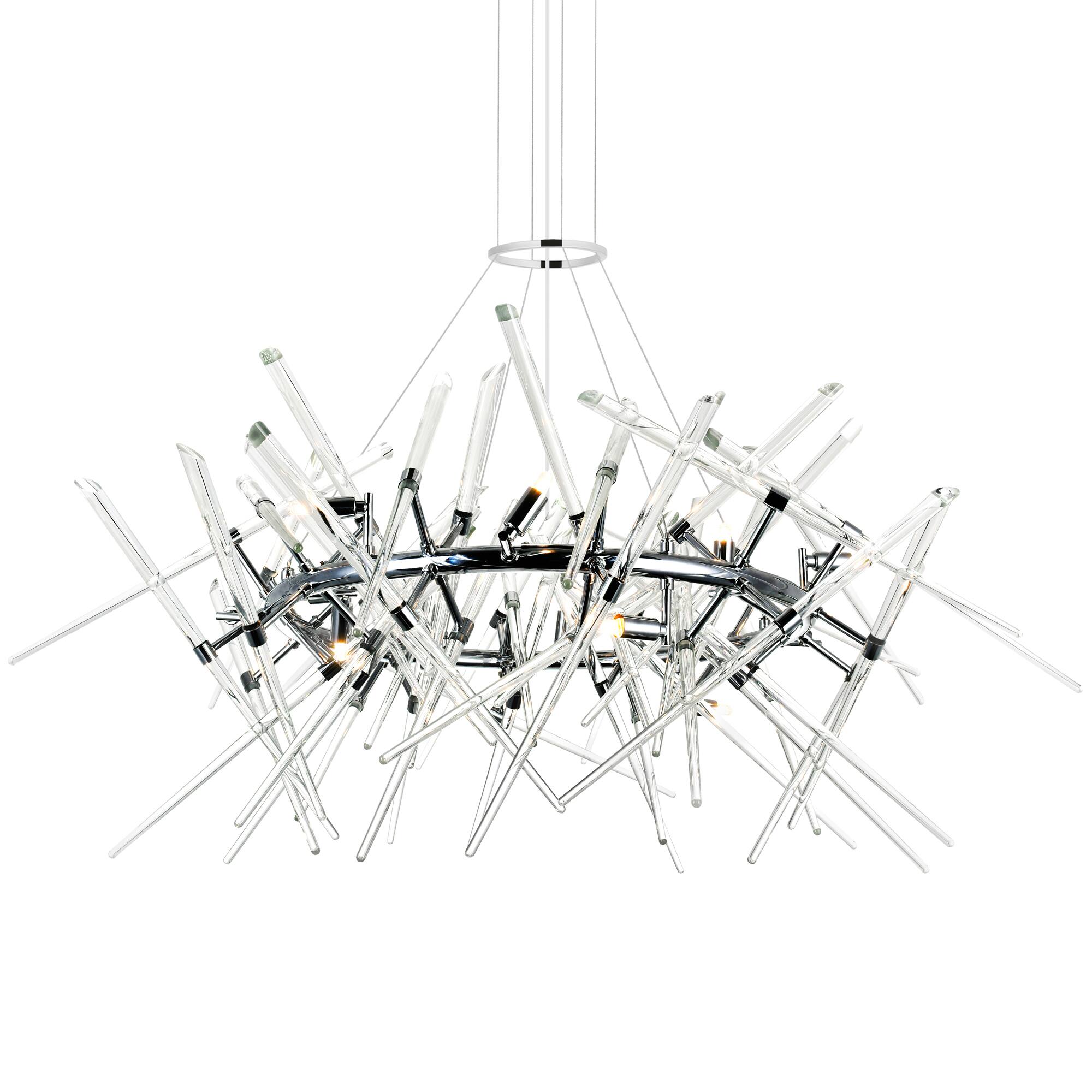 Angle. CWI Lighting - Icicle 12 Light Chandelier With Chrome Finish - Chrome.