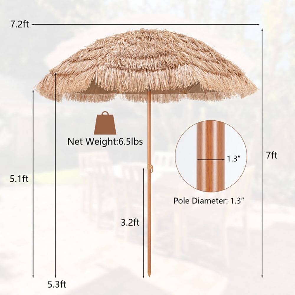 7.2ft  
Net Weight: 6.5lbs  
1.3"  
7ft  
5.1ft  
Pole Diameter: 1.3"  
3.2ft  
5.3ft