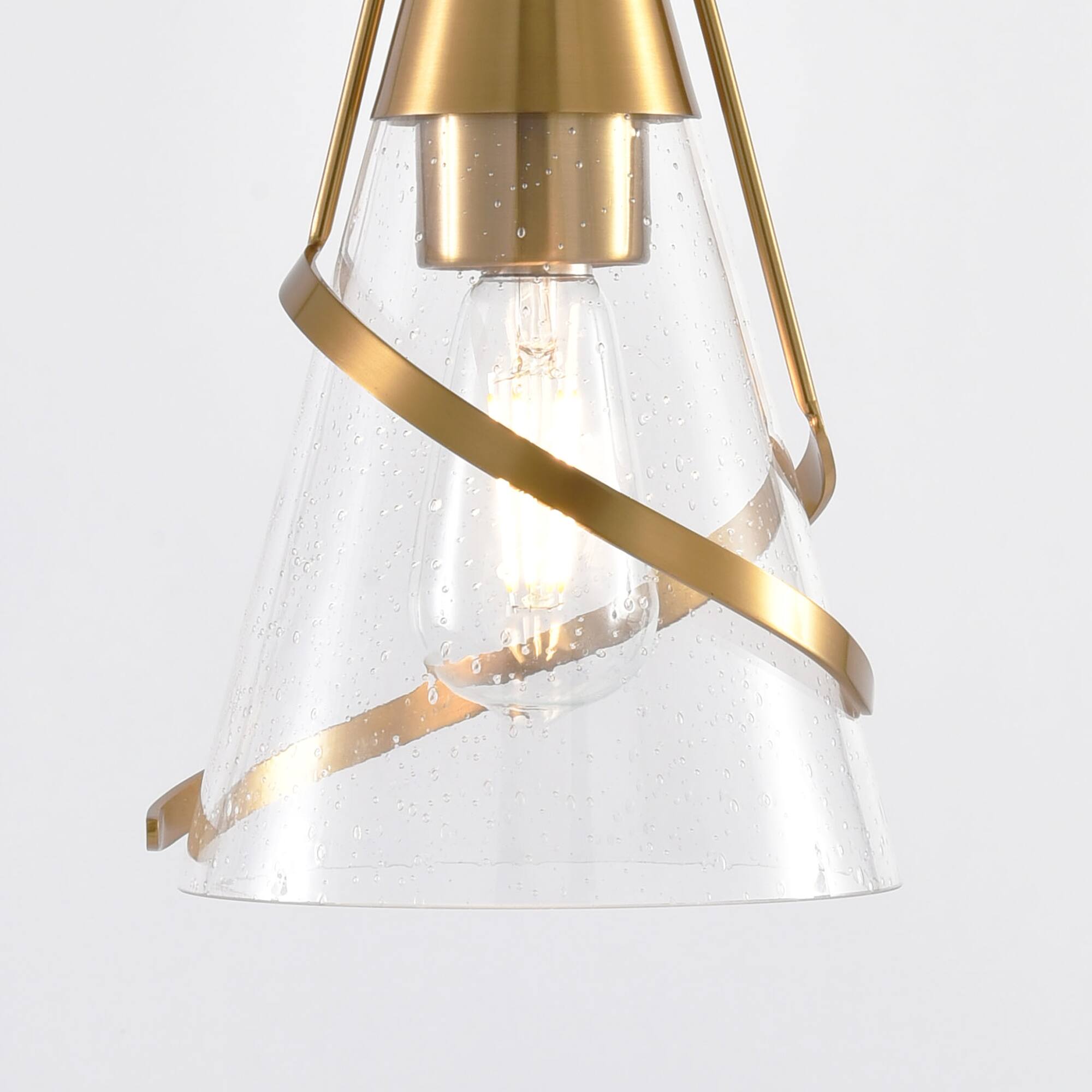 Alt View 4. Parrot Uncle - 7” Gold Glass Shade Semi-Flush Mount Ceiling Light - Gold.