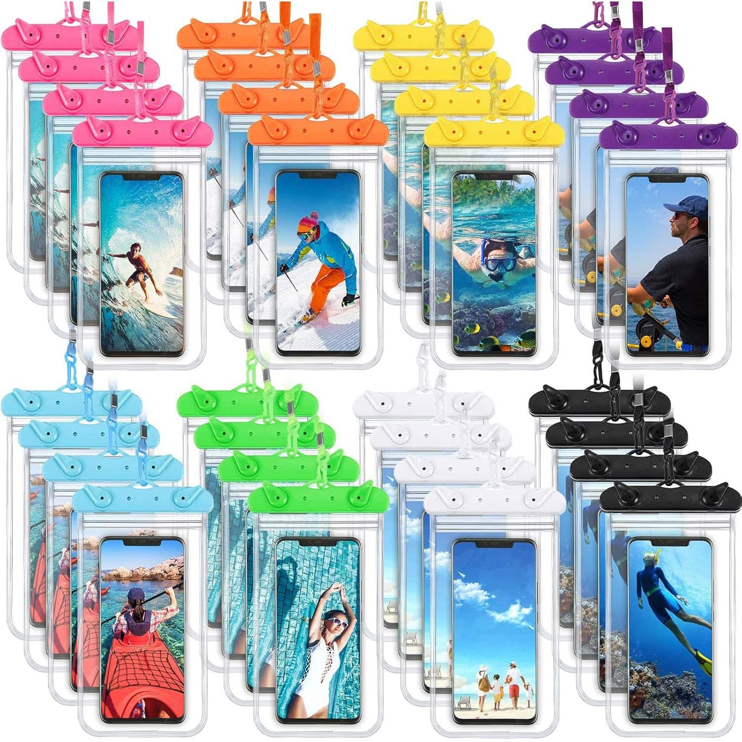 TECH SAFARI - Universal Waterproof Phone Pouch Cellphone Dry Bag With Lanyard Outdoor Beach Swimming Snorkeling Underwater - 32