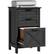 Front. Homcom - File Cabinet with 3 Drawers, Rustic Farmhouse Office Storage Cabinet for A4, Letter Size - Black.