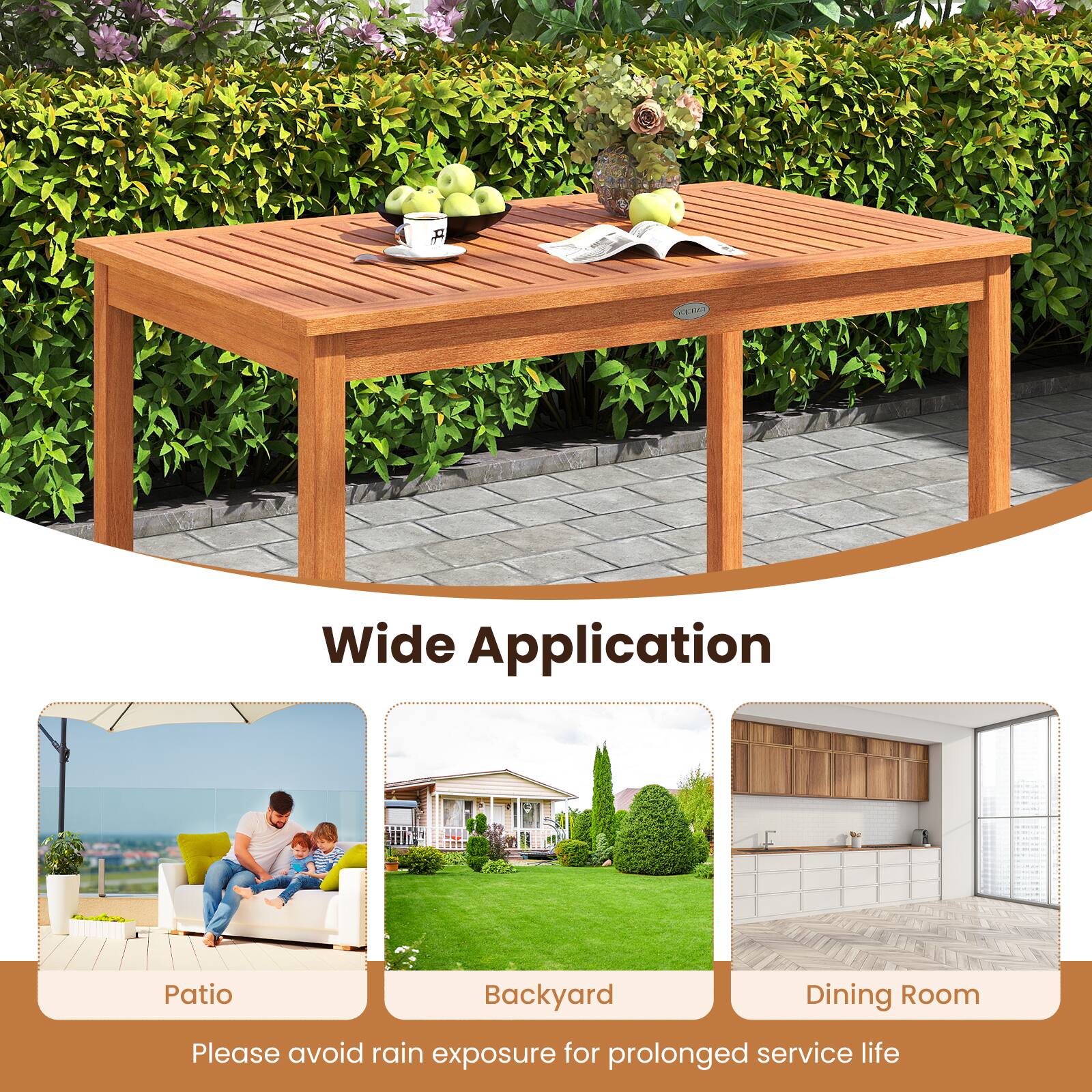 Wide Application

Patio  
Backyard  
Dining Room  

Please avoid rain exposure for prolonged service life