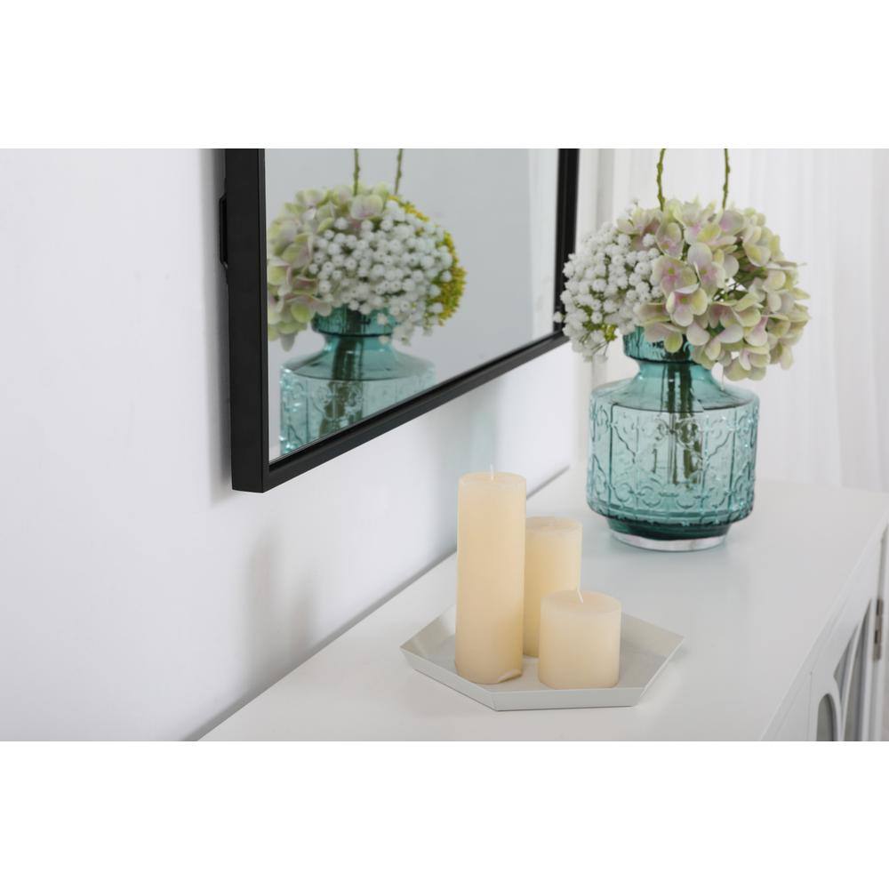 Alt View 6. Elegant Decor - Metal frame rectangle mirror 27 inch in Black - Black.