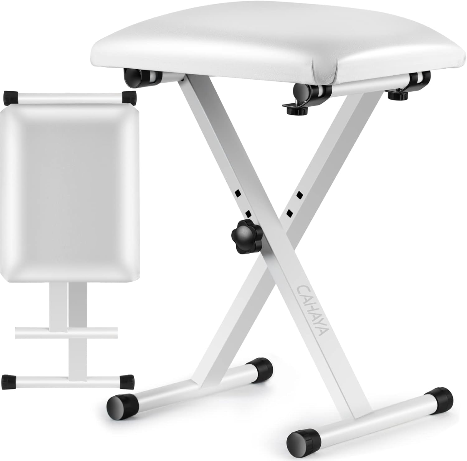 CAHAYA - Piano Bench X-Style Adjustable Height Keyboard Bench Padded Keyboard Stool Chair Seat White CY0257-1 price history on PriceWatchPro
