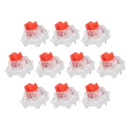 Unique Bargains - 10pcs Keyboard Switches (3-Pin 45gf) Dustproof Pre-Lubed Tactile Linear Switch Replacement for MX Mechanical Keyboard - Red