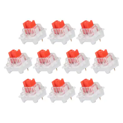 Front. Unique Bargains - 10pcs Keyboard Switches (3-Pin 45gf) Dustproof Pre-Lubed Tactile Linear Switch Replacement for MX Mechanical Keyboard - Red.